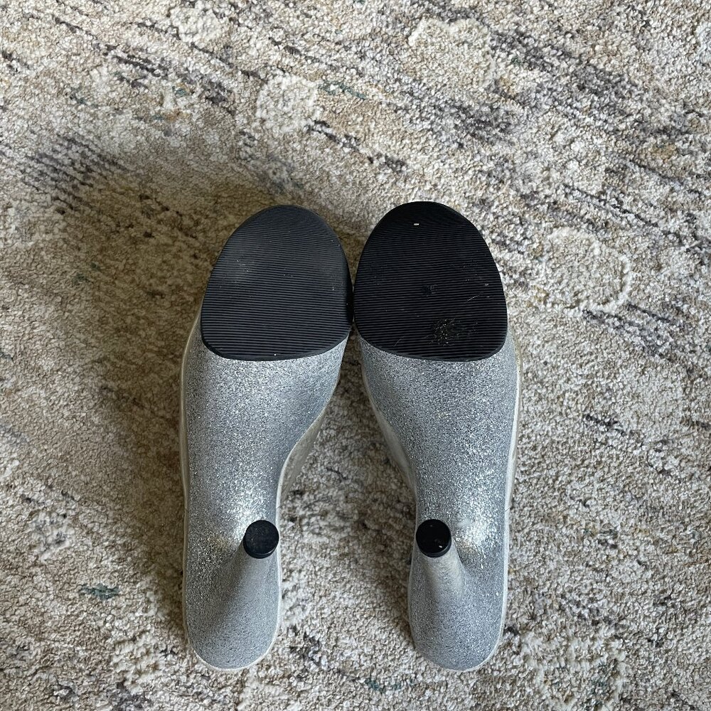 Silver Glitter Pleaser Heels View 2